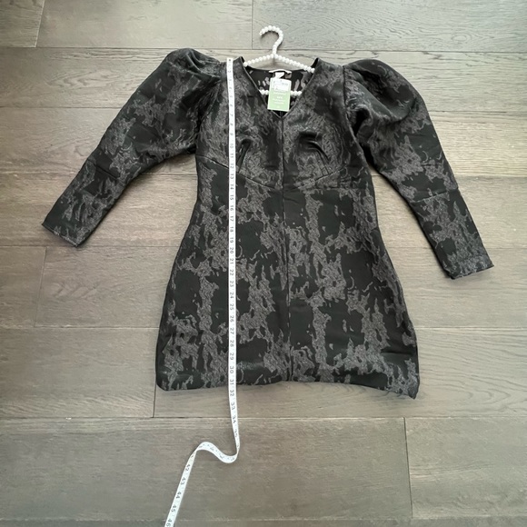 H&M Womens Black Jacquard Dress sz Large - Picture 5 of 16